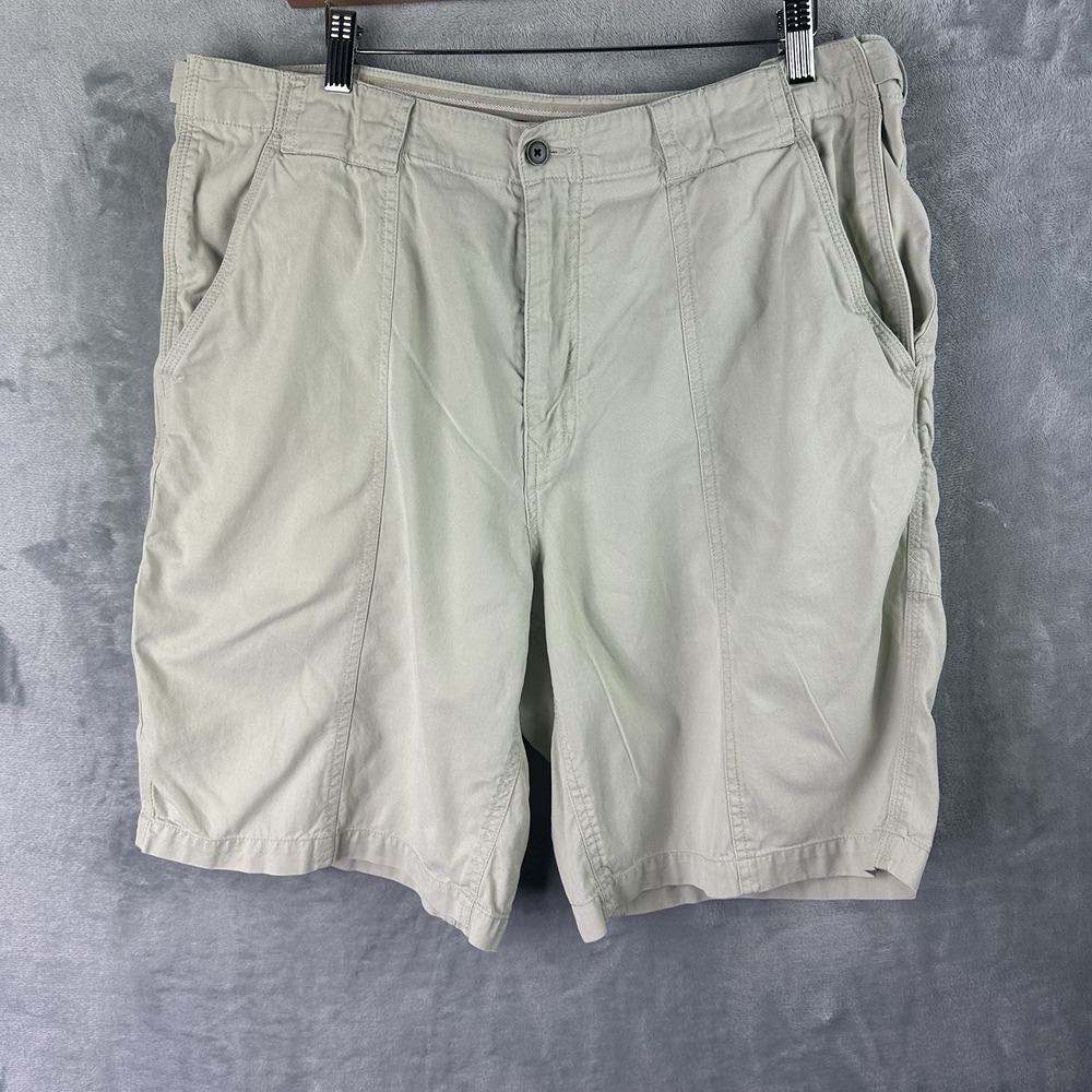 Tommy Bahama Relax Men's Shorts 36 Khaki Tencel Lyocell Cotton 10" Inseam